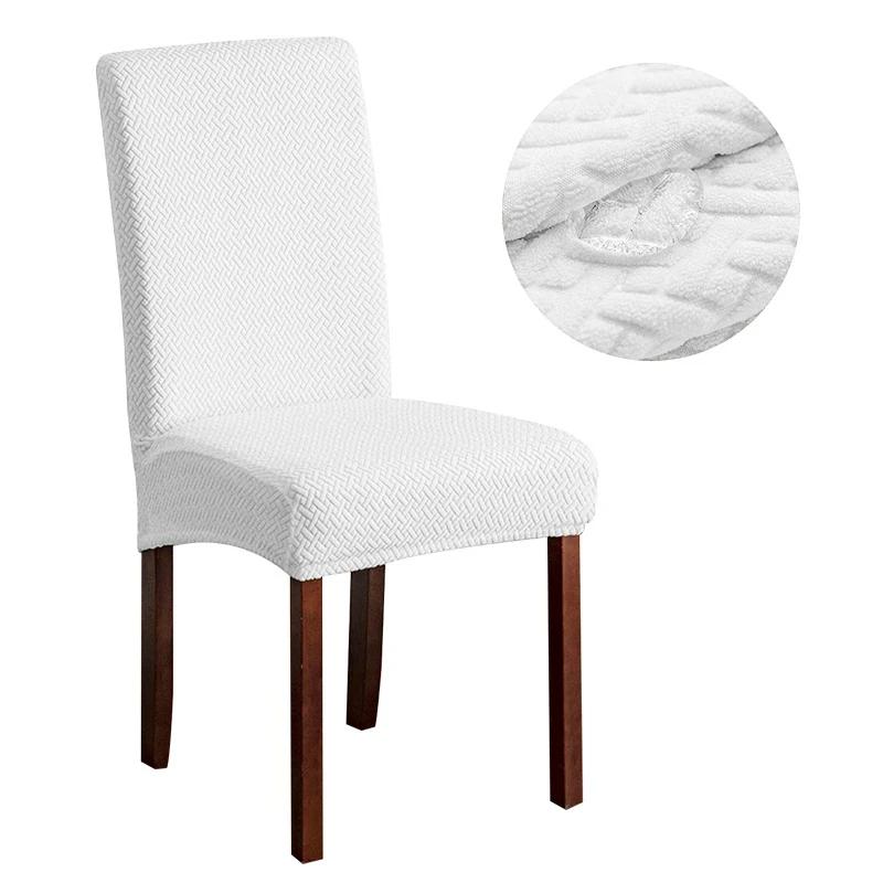 Waterproof Jacquard Chair Cover for Dining Room Stretch Seat Slipcover Home Kitchen Spandex Protector Cases 1/2/3/4/5/6/8pcs