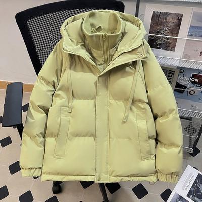 Fake Two-piece Down Jacket for Women, Winter New Thickened Warm Cotton Jacket, Student Hooded Cotton Coat, Bread Coat for Women