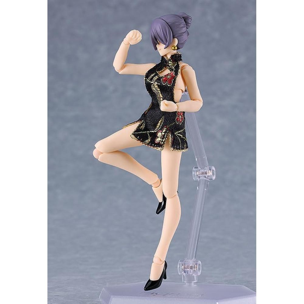 figma female body [Mika] with miniskirt China dress [black] non-scale plastic painted movable figure