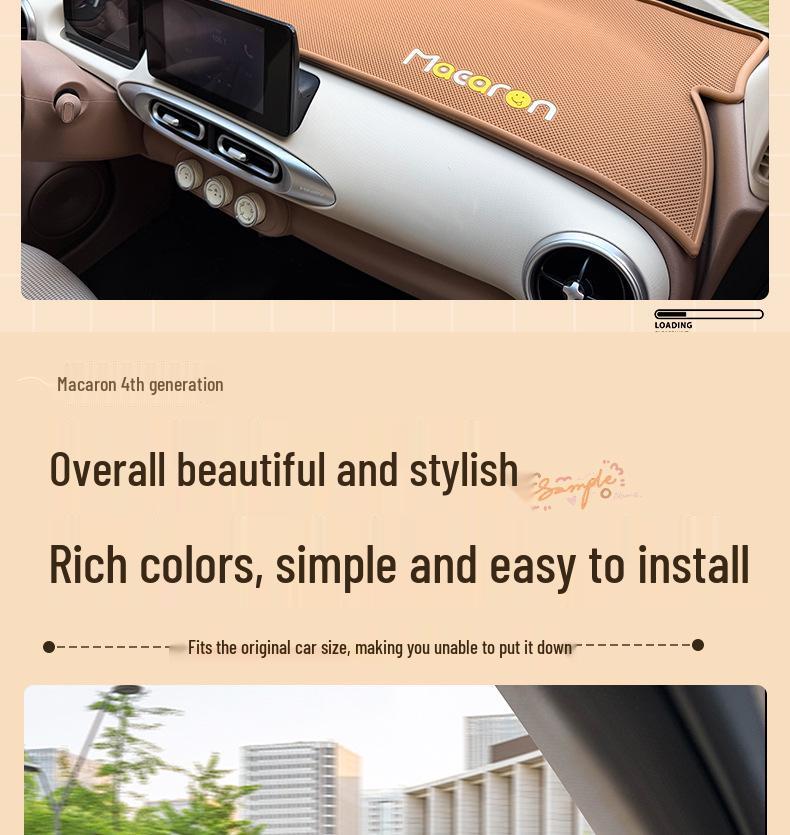 Anti-Slip Sun-Shade Dashboard Mat for 25 Models of 4th Gen Hongguang MINI Macaron