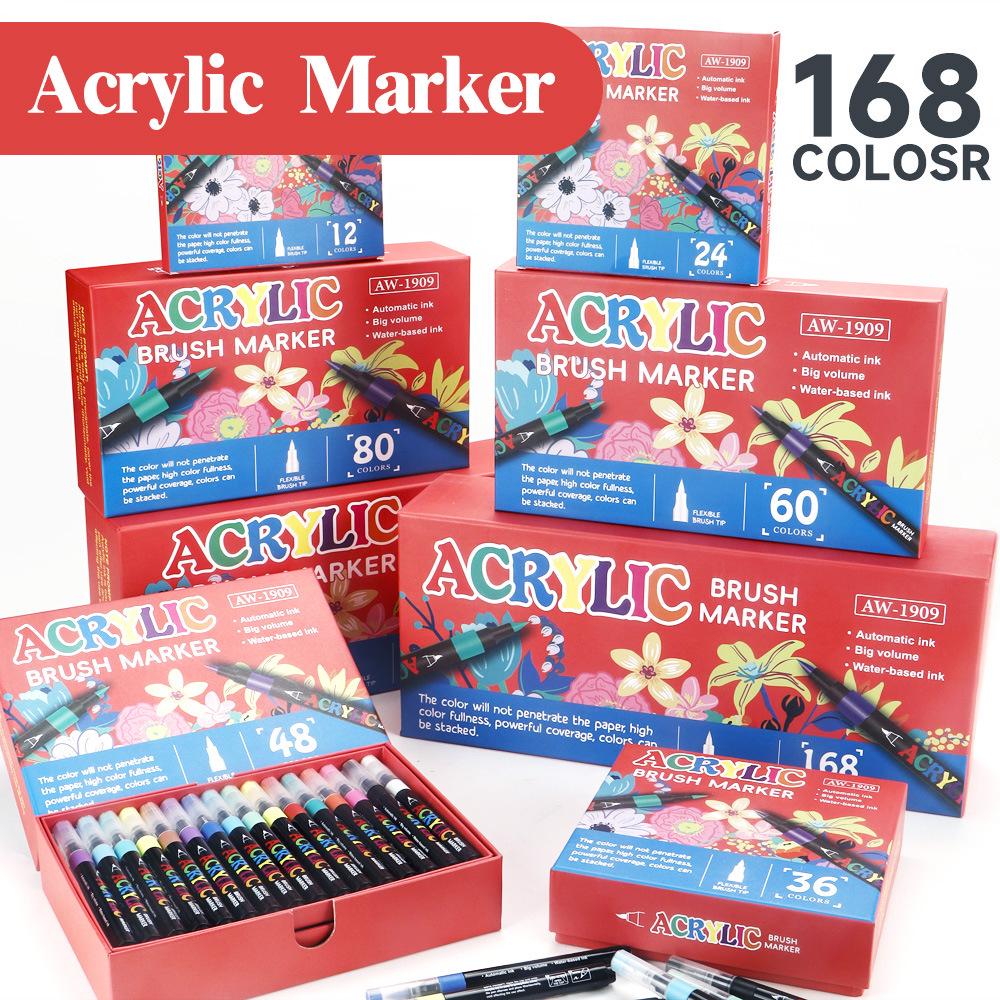 168-Color Acrylic Marker Set for Students: Doodling and Drawing Pens for Kids