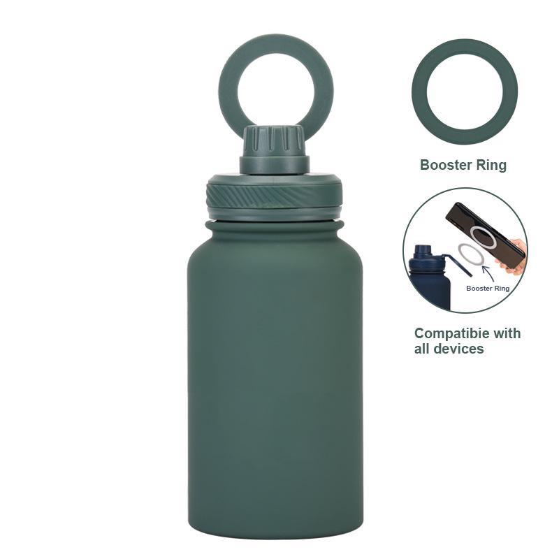 Magnetischer Halter Wasserflasche: 650ML Isolierte Edelstahl-Sportflasche mit weiter Öffnung für den Außenbereich