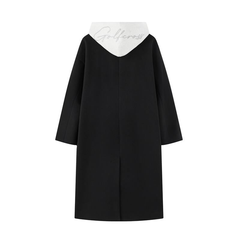 GOLFCROSS Unisex Faux Two-Piece Hooded Long Windbreaker Coat