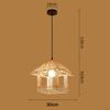 Grass Vine Pendant Light Fixture Retro Restaurant Tea Room Handmade Woven Hanging Chandelier Lamp