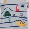 Dinosaur Pattern Boys' Summer T-shirt: Short Sleeve, Round Neck for Small and Medium Kids
