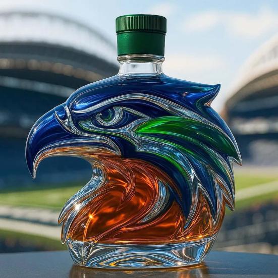 Láhev na whisky s orlí hlavou Unikátní skleněná karafa 3D Nádoba na likér pro whisky Víno Koktejly Kávu