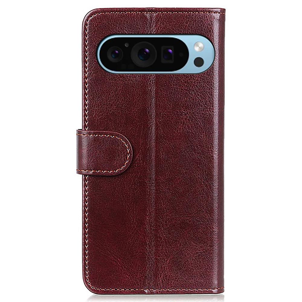 For Google Pixel 10 Pro/10/9 Pro/9 Crazy Horse Texture Phone Case PU Leather Phone Stand Cover