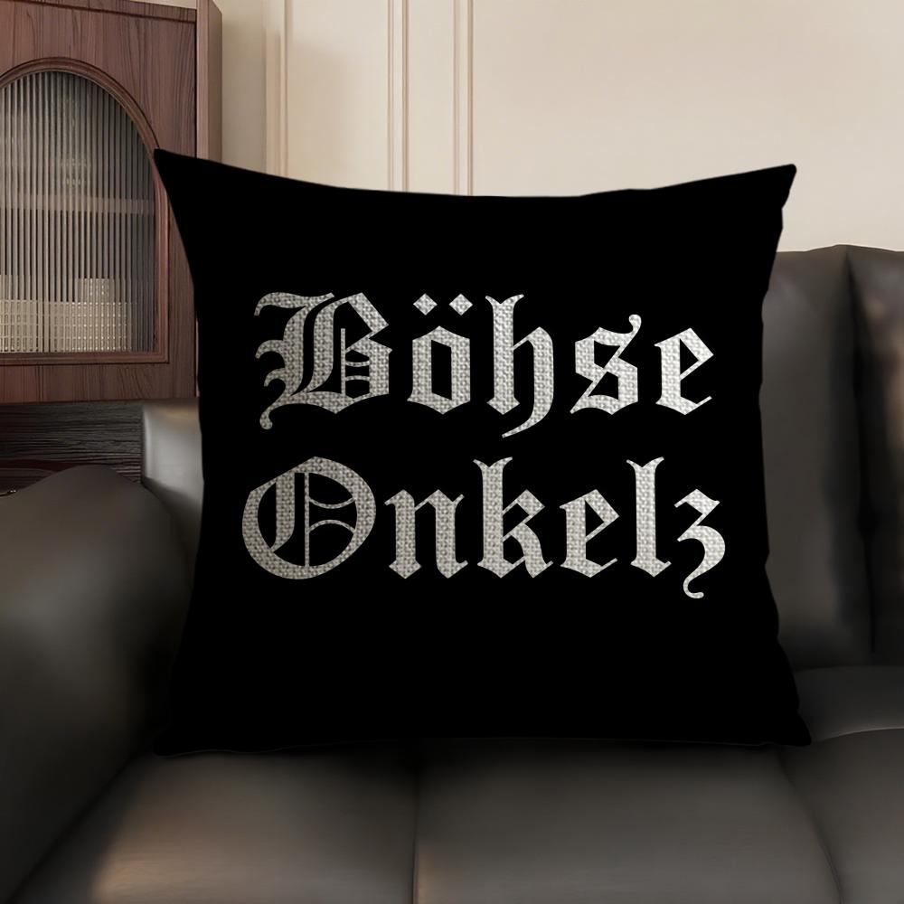BBohse OOnkelz Rock Cushion Cover Natural Linen Organic Fabric DoubleSided Printing Sofa Home Decor Gift Pillow Case