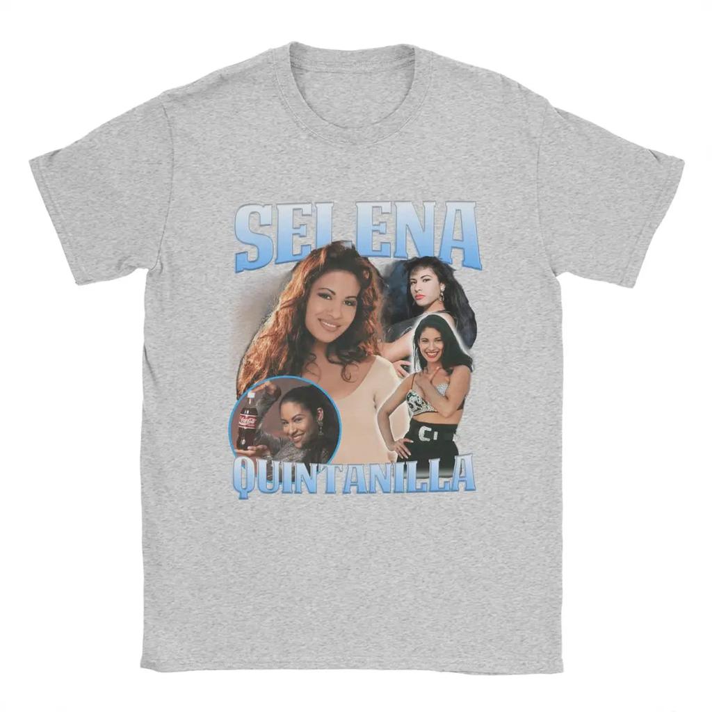 Men's Selena Quintanilla T Shirts Pure Cotton Clothing Vintage Short Sleeve Round Collar Tee Shirt Adult T-Shirt
