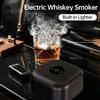 Electric Whiskey Smoker Kit Rechargeable Cocktail Smoking Machine Set with 6 Wood Chips &4 Whiskey Stones for Men