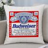 Brand Budweiser Cushion Cover Cushion Covers Natural Linen Breathable Sofa Bedroom Decor Pillowcase