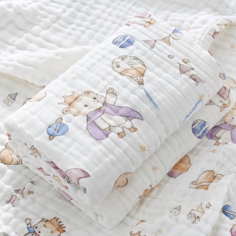 Pure Cotton Four-Layer Gauze Baby Bath Towel and Swaddle Blanket for Newborns