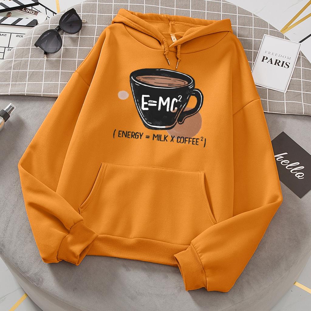 Emc Energy Milk Coffee Hoodies Women Comfortable Warm Hoodie Fashion Casual All Match Hoody Sports