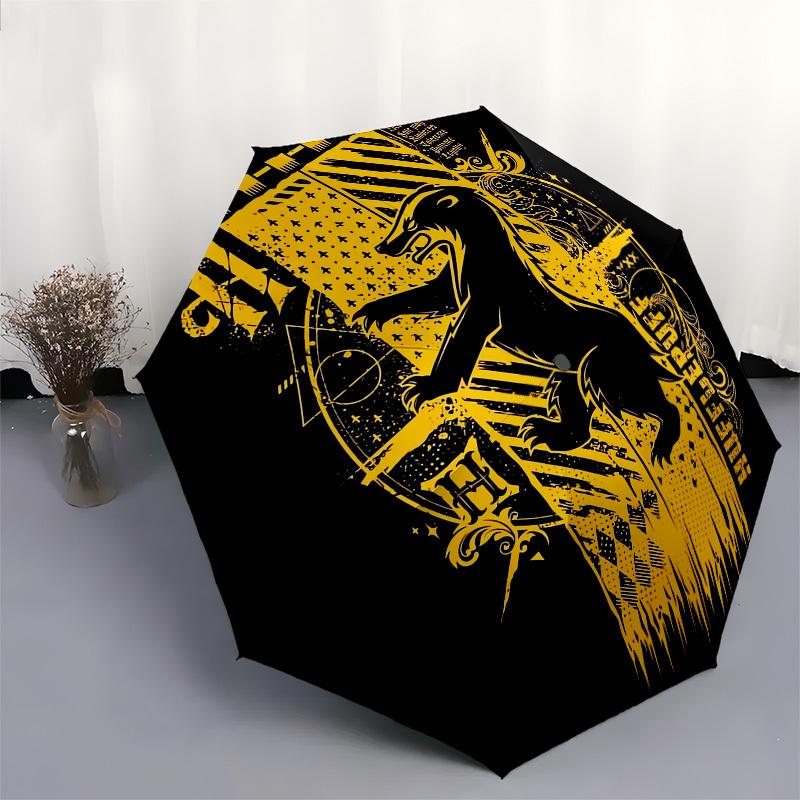 1pc Hufflepuff House Crest Umbrella with Plastic Handle,Cartoon Pattern,Suitable for All Seasons Multi-functional Umbrella343