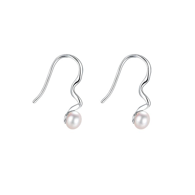

Exquisite Silver Color Stainless Steel Pearl Dangle Earrings for Women Valentine s Day Fashion Temperament Jewelry Accessories