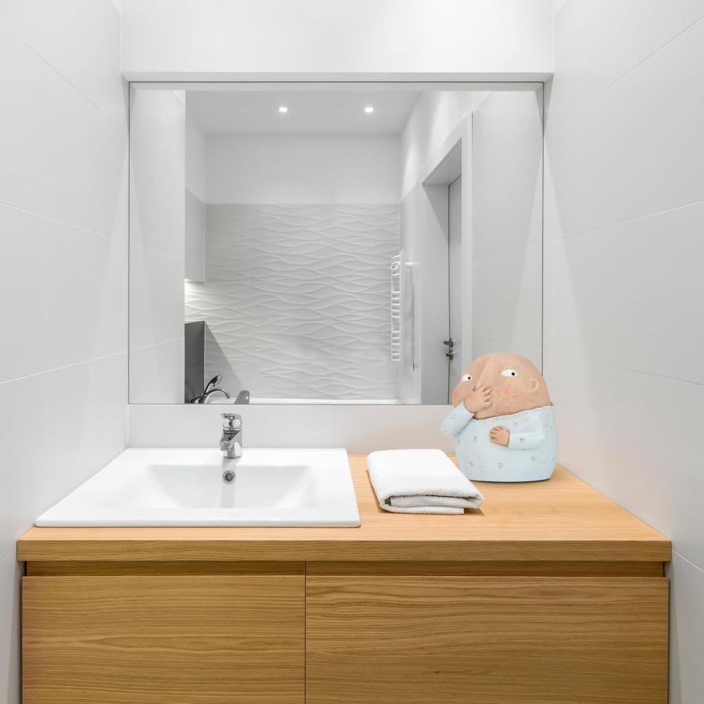 Boy Holding Nose Bathroom Statue - Funny Bathroom Art Signs, Knick Knacks for Shelves, Boy Holding Nose Sculptures and Figurines for Unique Home