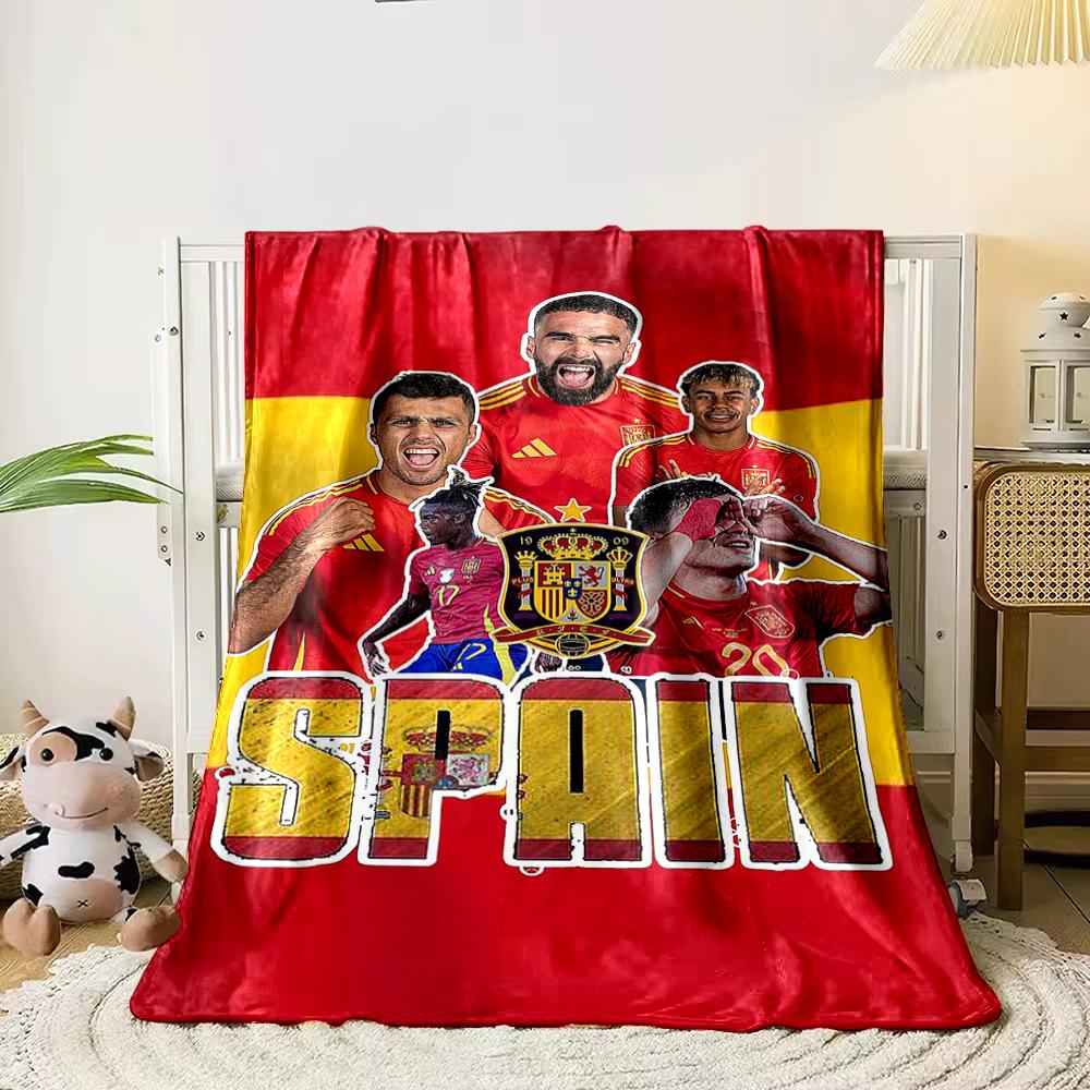 Spain Football Team Designed Flannel blanket for bedroom, living room, sofa, and nap