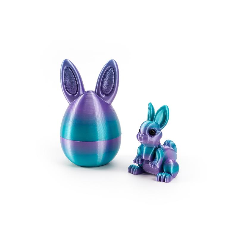 3D Printed Rabbit Eggs Ornament Animal Model Easter Rabbit Home Desktop Ornament Happy Easter Gift For Kids
