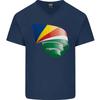 Curled Seychelles Flag Seychellois Day Football Mens VNeck Cotton T-shirt