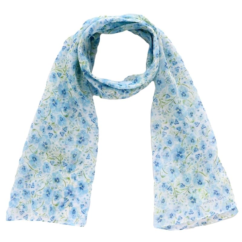 

[HIBIYA-KADAN Hibiya flower bed] Hibyakadan Long chief (UV cut processing) flowers (blue) lady ladies handkerchief handkerchief Approximately 150cm