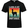 Cotton Summer Boys T Shirt Llama Is My Spirit Animal Short Sleeve Long Sleeve Round Neck Tees Men Cotton Tshirt Fashion Tops