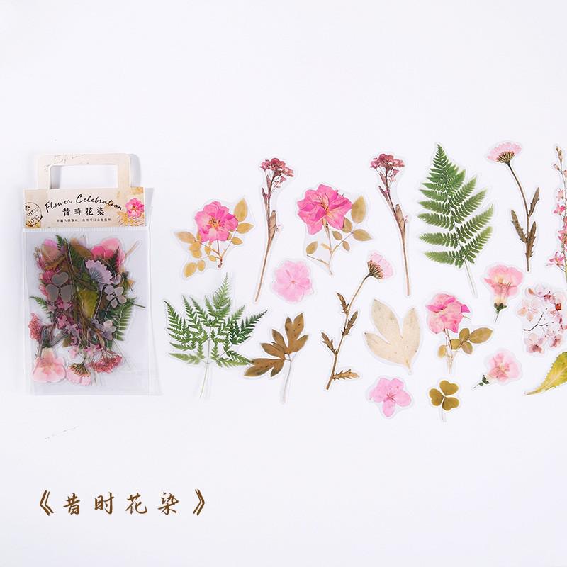 40pcs/pack Fresh Flowers Stickers Transparent Diary Scrapbooking Labels Planner Stickers Decorative Journal Stationery Stickers