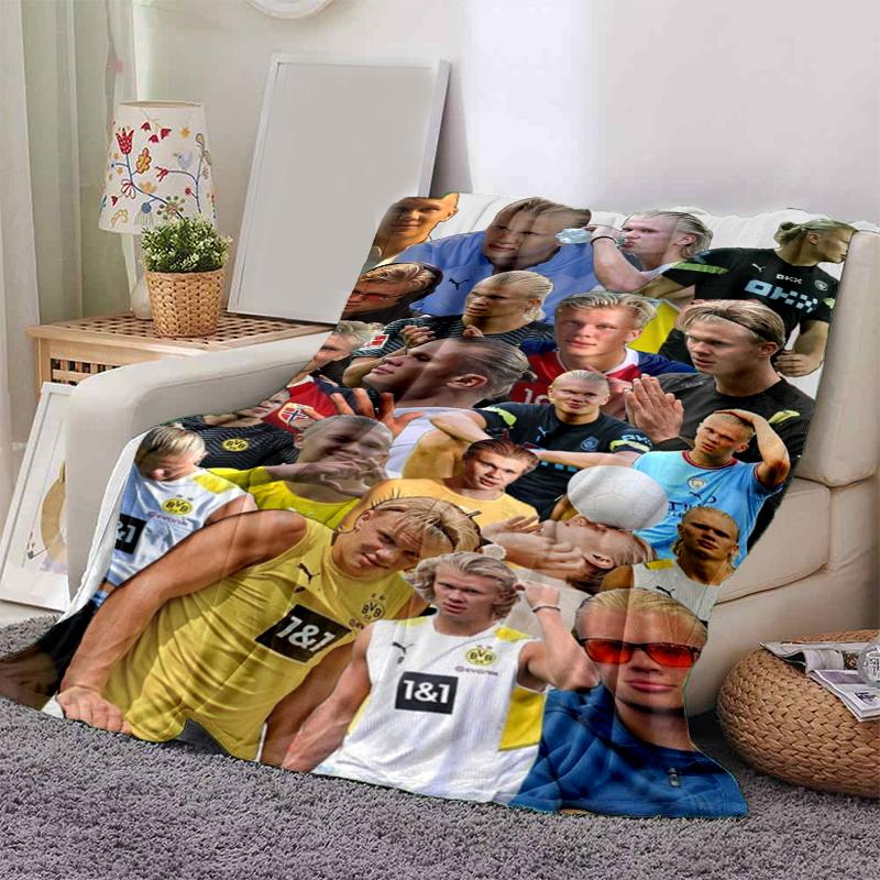 1pc Erling Haaland Moments print blanket soft bedding sofa bedroom home decor fan goods q1