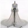 Roupa de Dormir Sexy Feminina Vestido Longo de Renda Robe Roupão