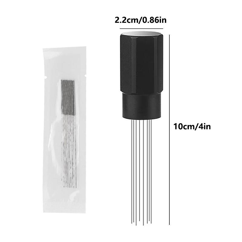 Stainless Steel Italian Espresso Wdt Tool With Magnet, 8-Needle Powder Dispersion Stirrer, Filter Cup, Coffee Pot Accessories