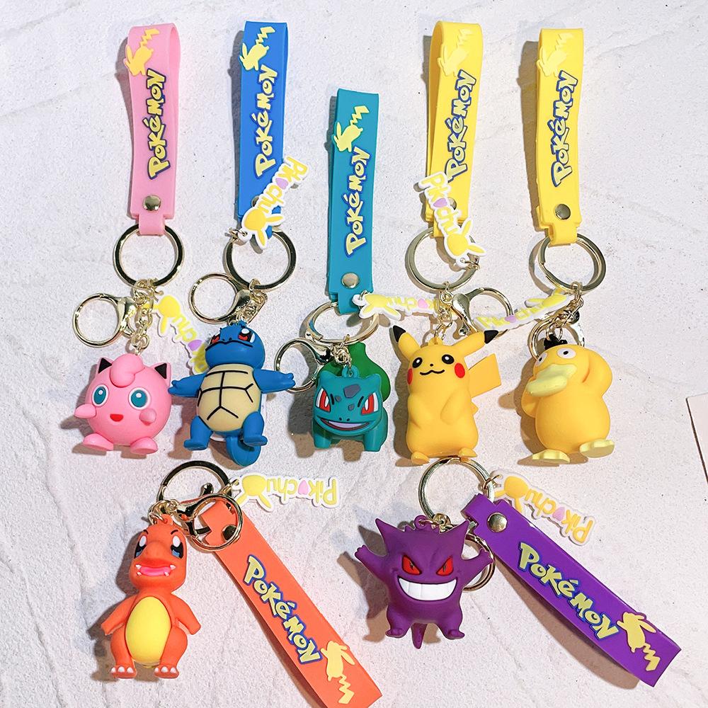 

Keychain Cute Pikachu Pocket Monsters Doll Schoolbag Pendant Desktop Souvenirs Decoration Keyring Gift for Fans