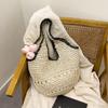 New Fashion Straw Portable Shoulder Bag Large Capacity Bucket Bag Versatile Beach Straw Bag
