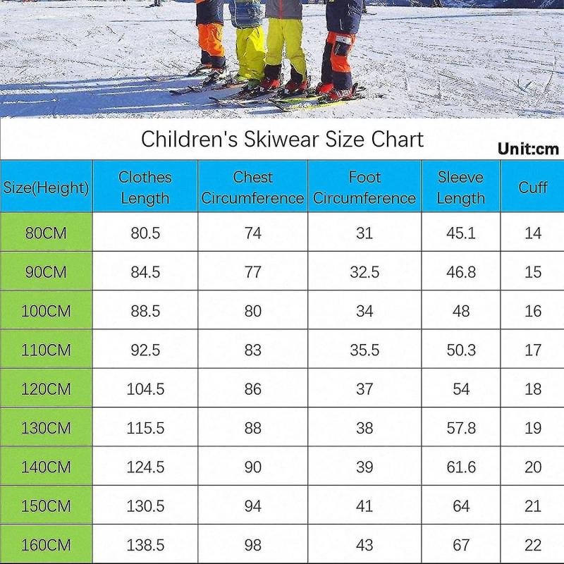 Kinder Unisex Skianzug mit Kapuze Einteiliger Skianzug Atmungsaktiv Wasserdicht Winddicht
