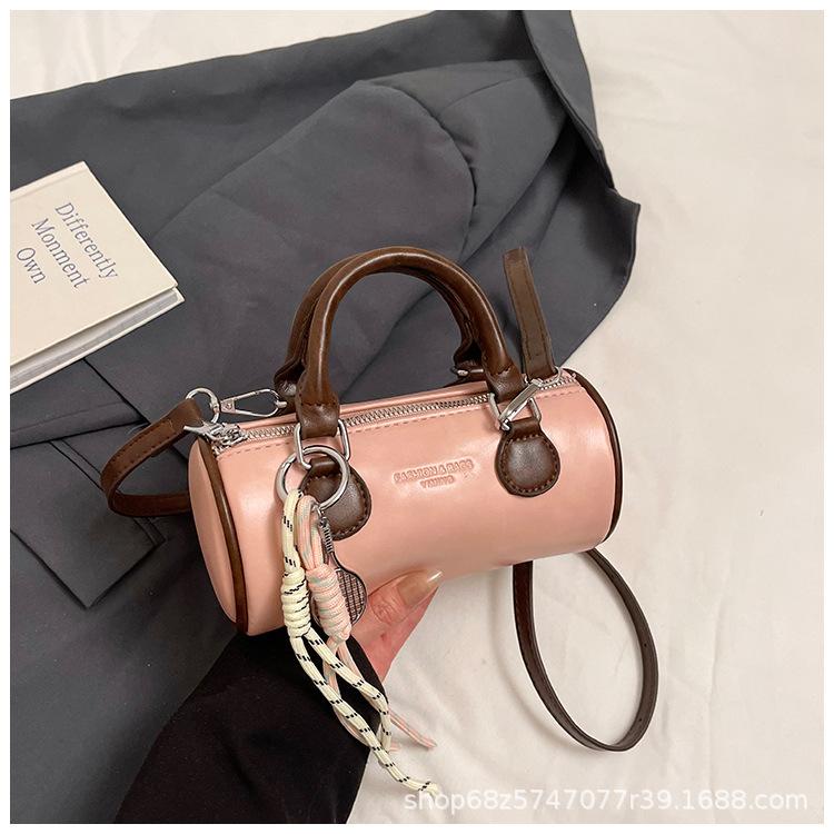 Hand-held High-end Bowling Bag Women's 2025 New Fashion Shoulder Bag Simple Casual Niche Crossbody Bag