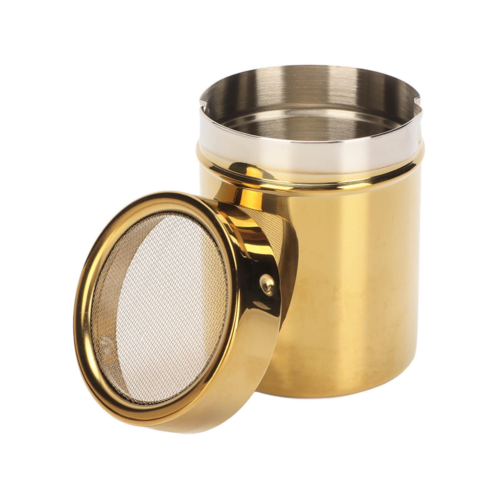 ZK20 Powder Shaker Stainless Steel Rust Resistance Gold Fine Mesh Powder Sugar Shaker for Kitchen oro