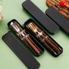 3-teiliges tragbares Besteckset aus Edelstahl, Löffel, Gabel, Stäbchen, für Studenten, Reisen, koreanisches tragbares Besteckset, Küchenzubehör