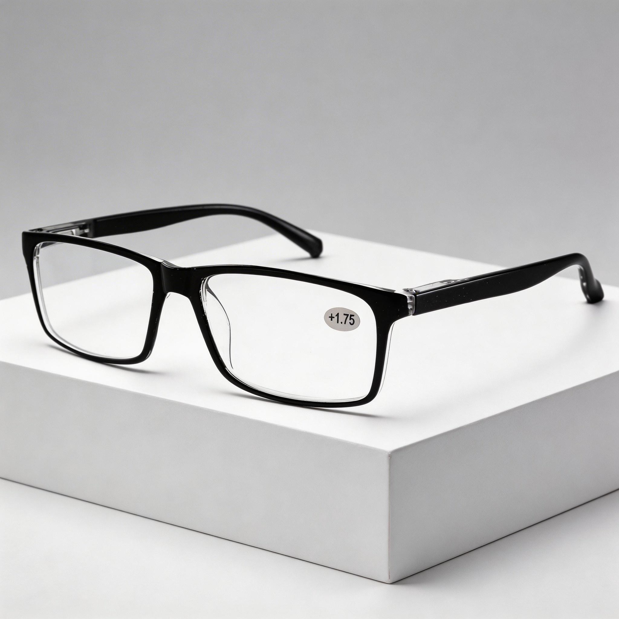 

Men s Black Blue Square Reading Glasses Anti Blue Light 100-400 Degrees High Quality Comfortable Eyewear For Office Daily Use +100 чёрный