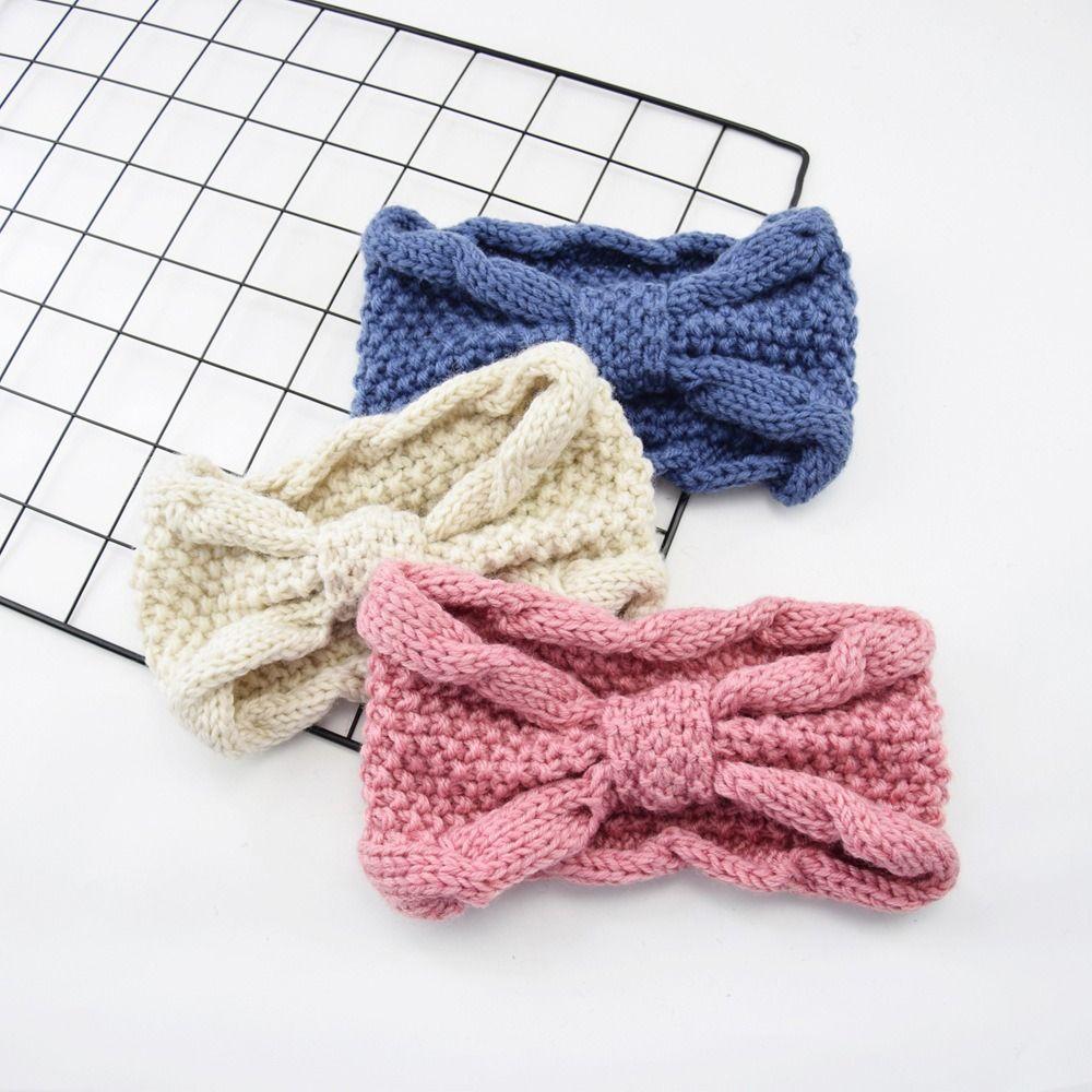Turban Headwrap Winter Knitted Headband Ear Warmer Bow Twist Hair Band Soft Crochet Headband