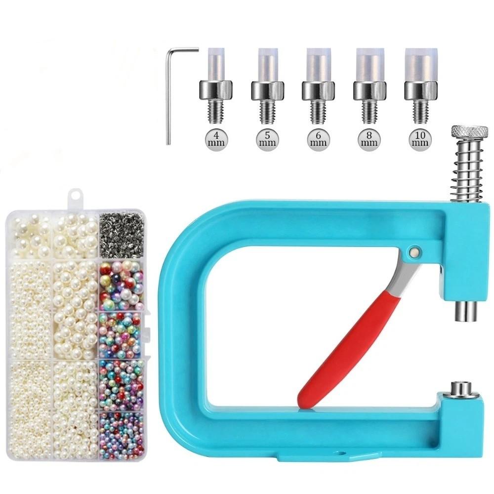 

Hand Press Pearl Handmade Setting Machine Portable Fashion Design Bead Setting Tool Professional Alloy Pearl Attachment Tool зелений