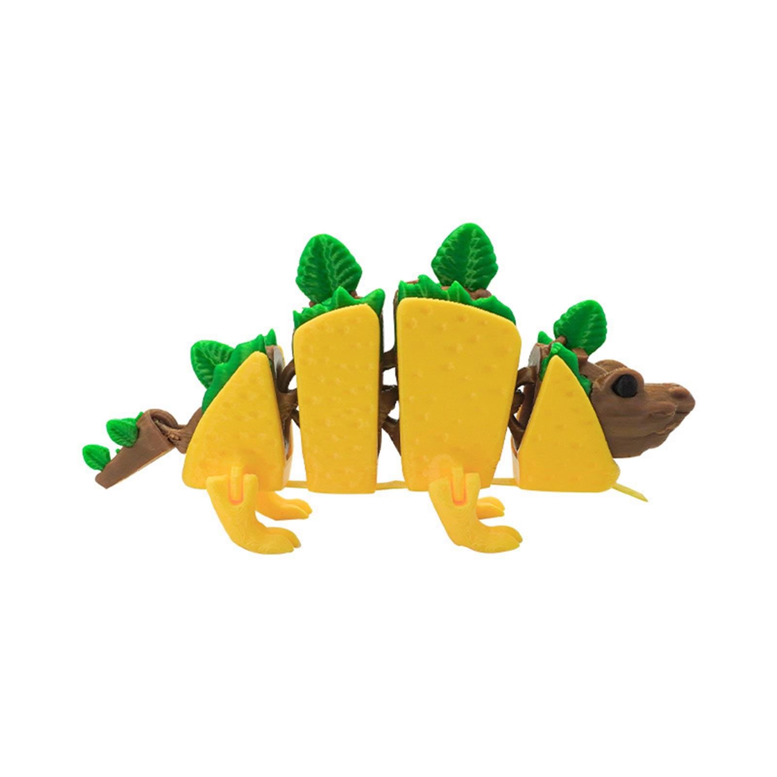 

Подвижный динозавр-тортилья, напечатанный на 3D-принтере, креативные и милые пищевые украшения для украшения рабочего стола One Size