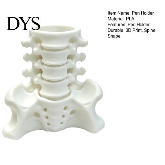 PLA Desk Storage Simulated Spine Pen Holder, Creative Skeleton Desktop Organizer, Durable Scientific Ornament 3D Printed Anatomy for Home Office Model