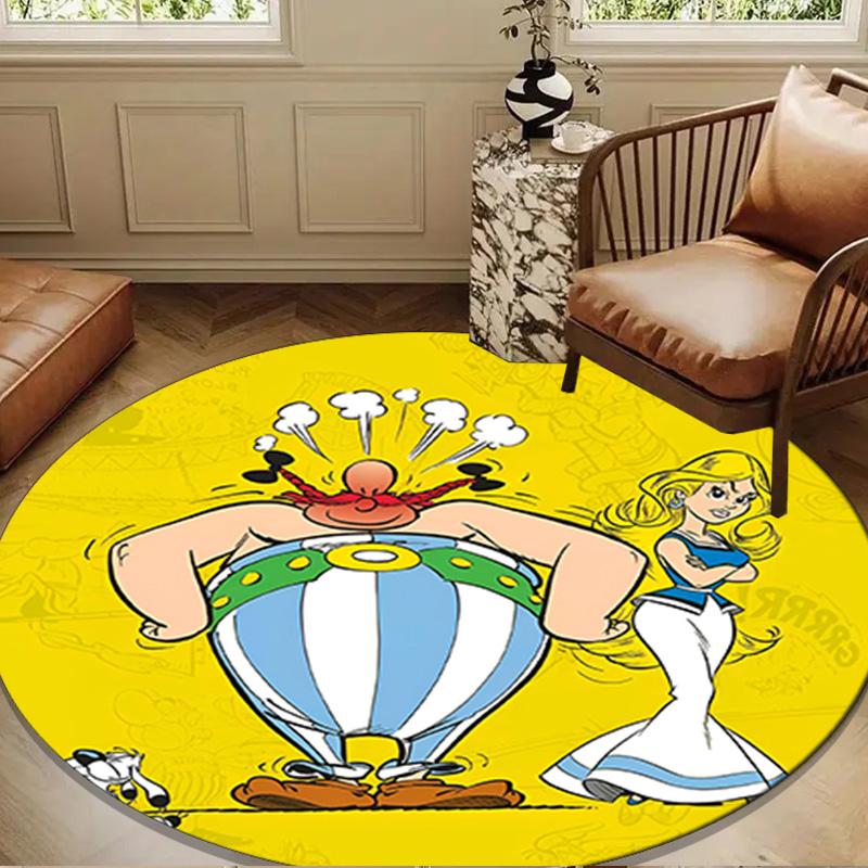 Asterix Friends Round Mat, Anti-slip Circle Carpet Chair Rug For livingroom,Bedroom, Doormat Home Decor Gift Christmas Gifts
