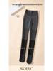 SK553 Women's Gray Slimming Fleece-Lined Stripe Pantyhose - Warm Autumn/Winter Style