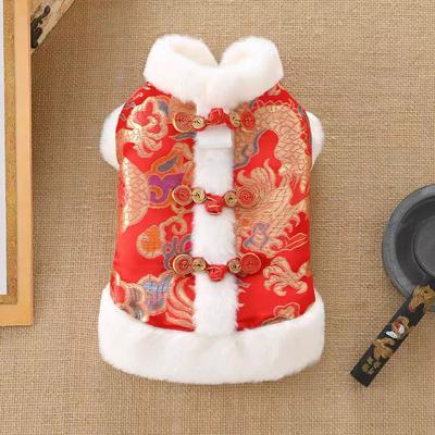 Pet New Year's Outfit Teddy Bichon Pomeranian Yorkshire Poodle Small Dog Clothes Cat Festive Tang Suit