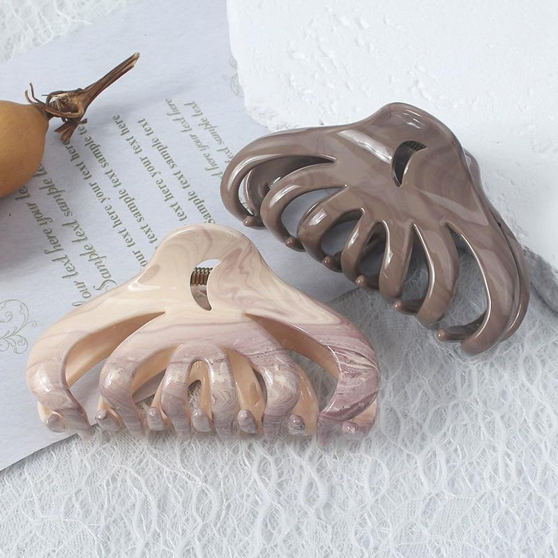 Retro Temperament Thickened Acetate Texture Hair Volume Multi-grip Clip Female New Niche Color Matching Large Hair Accessories Plate Hairpin