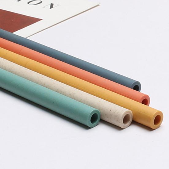 1 Sada Piják Slámka Závitový Design 2 Sekce Rovná Trubice Žáruvzdorná Skládací Potravinářská Vodní Slámka Domácí Potřeby