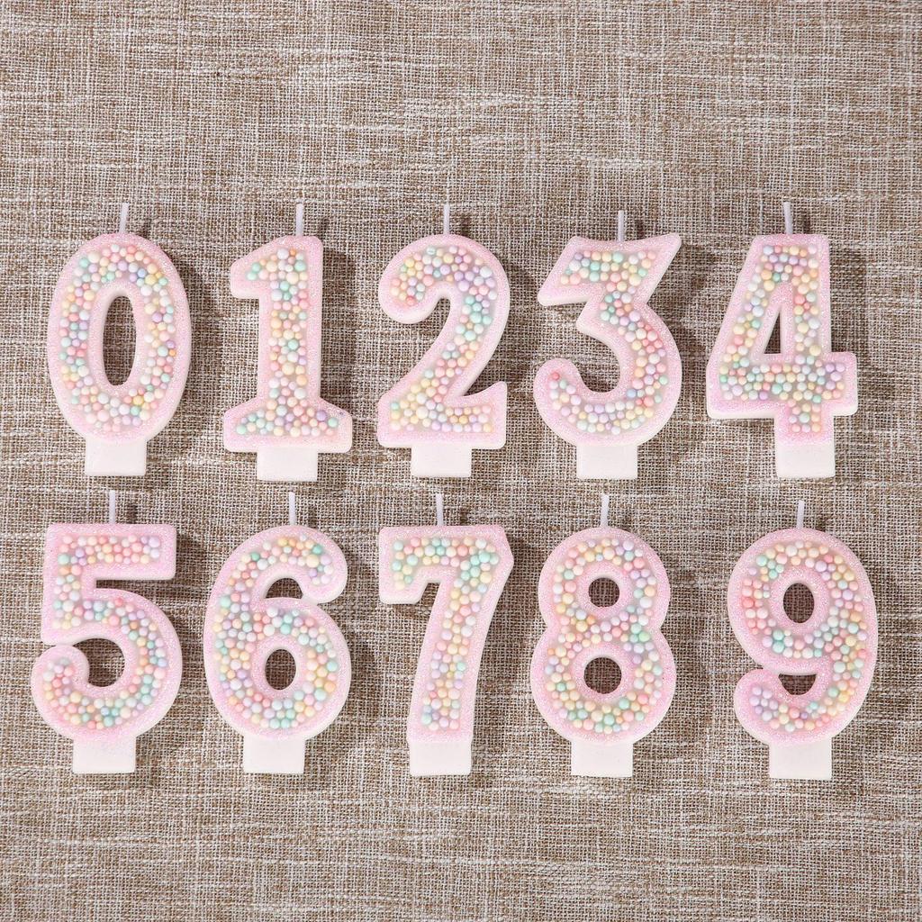 Macaron Foam Birthday Candles - Creative Number Cake Decorations for Kids