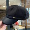 Faux Leather Duckbill Cap Love Baker Boy Hat New Women's Octagonal Newsboy Cap  Casual Outings
