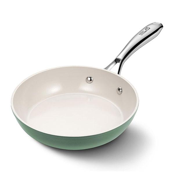 Nonstick Ceramic Frying Pan 8 Inch Omelet Pan Skillet Stainless Steel Handle Chef's Pan Induction Compatible Frying Pan