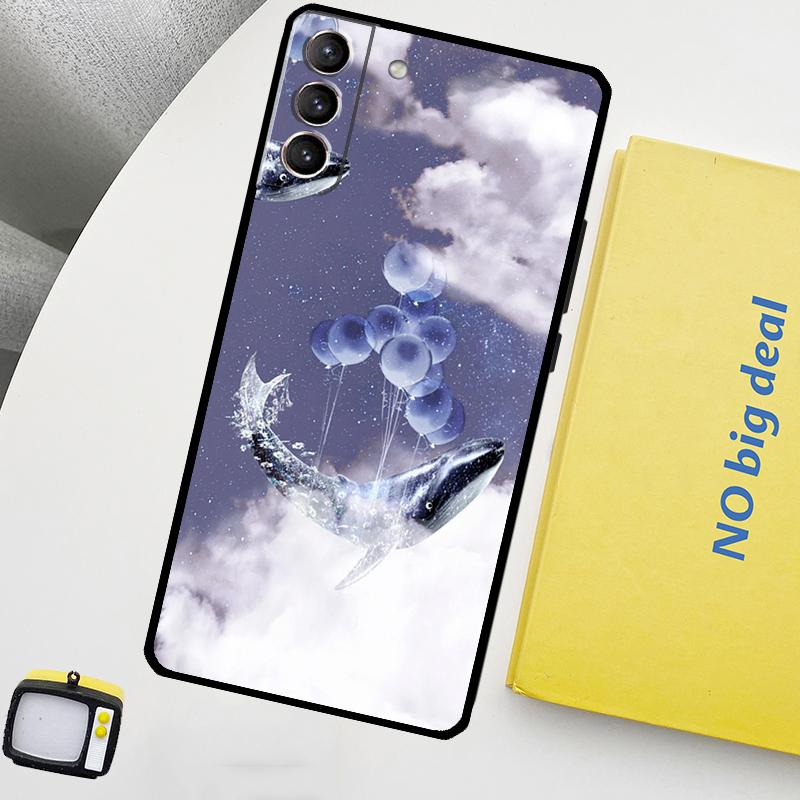 Flying Whale Magical Phone Case For Samsung Galaxy S25 Ultra S20 S21 S22 S23 Plus S9 S10 S25 FE S24 Ultra Cover
