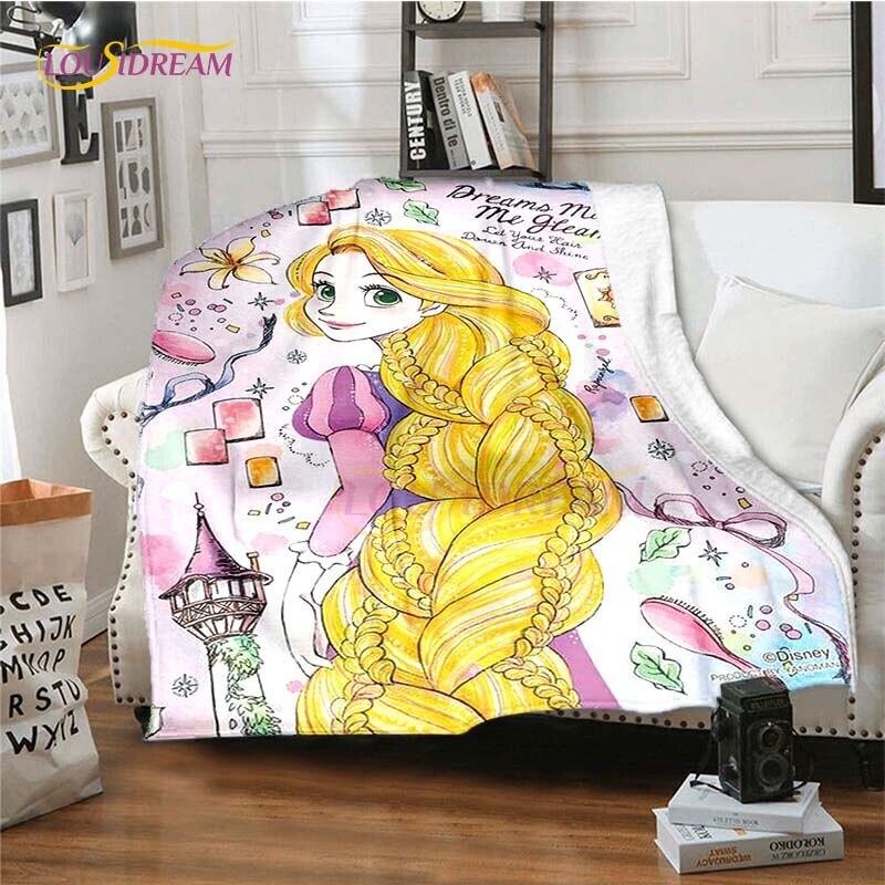 Mooie Prinses Rapunzel Cartoon Deken Anime Plaid Dekens voor Bedden Banken Queen Size Zachte Beddengoedhoes Huisdecoratie Kinder Cadeau
